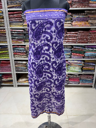 Handblock Chanderi Suit Material with Chanderi Dupatta(Lining Included)