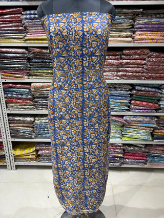 Handblock Chanderi Suit Material with Chanderi Dupatta(Lining Included) 2288
