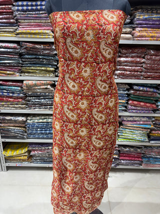 Handblock Chanderi Suit Material with Chanderi Dupatta(Lining Included)