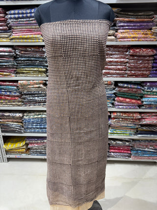 Black check on cream base Hand block kota doria suit set for office wear (with extra lining included)