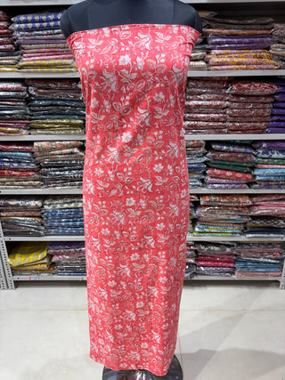 Premium Cotton Block Print Office Wear Suit fabric with Kota Doria Dupatta (44 inch width) and Heavy Bottom