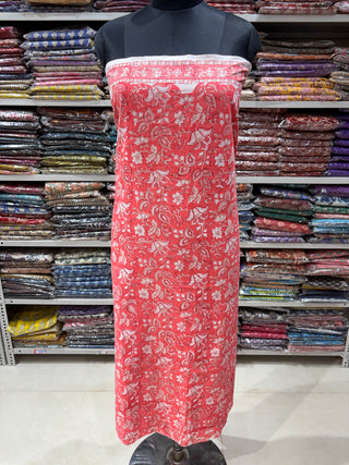 Premium Cotton Block Print Office Wear Suit fabric with Kota Doria Dupatta (44 inch width) and Heavy Bottom