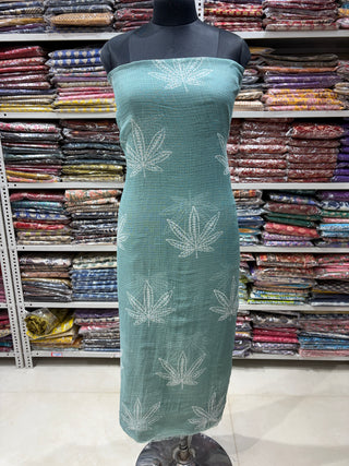 Hand block kota doria suit set for office wear (with extra lining included)