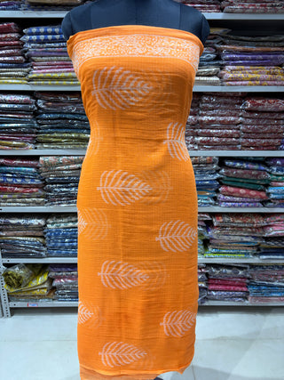 Hand block kota doria suit set for office wear (with extra lining included)