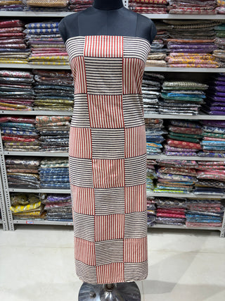 Cotton Handblock Office Wear Suit fabric with Kota doria Dupatta