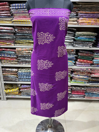 Cotton Handblock Office Wear Suit fabric with Kota doria Dupatta