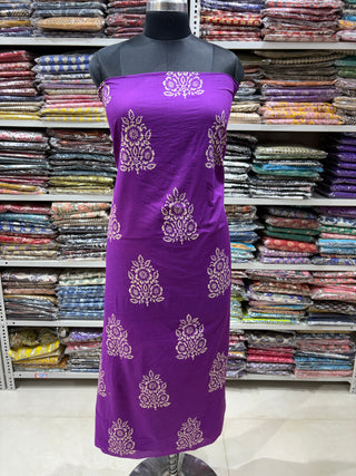 Cotton Handblock Office Wear Suit fabric with Kota doria Dupatta