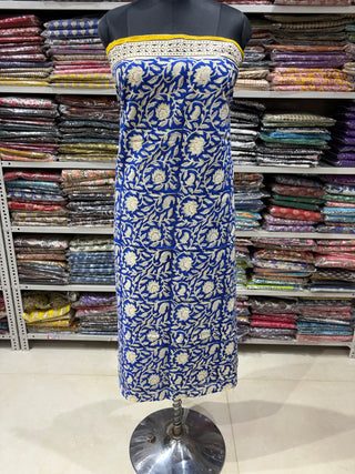 Cotton Handblock Office Wear Suit fabric with Kota doria Dupatta