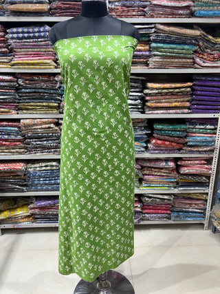 Premium Cotton Handblock Suit fabric with Chiffon Dupatta