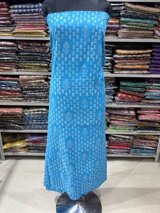 Premium Cotton Handblock Suit fabric with Chiffon Dupatta