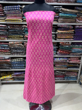 Premium Cotton Handblock Suit fabric with Chiffon Dupatta