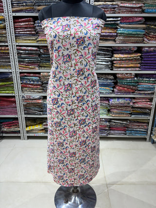 Premium Cotton Block Print Office Wear Suit fabric with Kota Doria Dupatta (44 inch width) and Heavy Bottom #2310