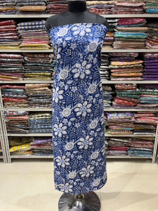 Premium Cotton Block Print Office Wear Suit fabric with Kota Doria Dupatta (44 inch width) and Heavy Bottom