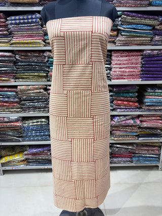 Premium Cotton Handblock Suit fabric with Chiffon Dupatta