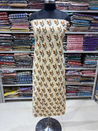 Premium Cotton Handblock Suit fabric with Chiffon Dupatta