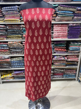 Premium Cotton Handblock Suit fabric with Chiffon Dupatta