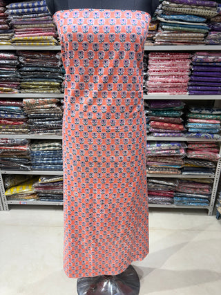 Premium Cotton Handblock Suit fabric with Chiffon Dupatta