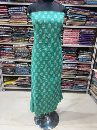 Premium Cotton Handblock Suit fabric with Chiffon Dupatta