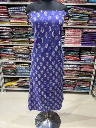 Premium Cotton Handblock Suit fabric with Chiffon Dupatta