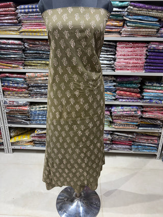 Premium Cotton Handblock Suit fabric with Chiffon Dupatta