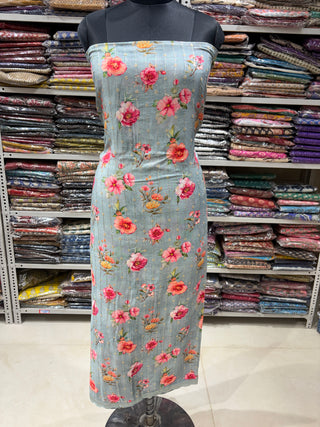 Pure Muslin Suit with digital print and sequin work organza dupatta (With Extra Lining Included)