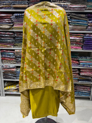 Roman Silk Party Wear Suit Dress Material fabric with banarasi silk dupatta