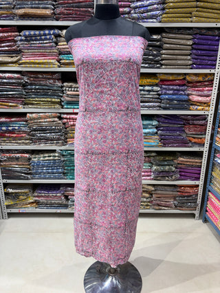 Premium Cotton Handblock Suit fabric with Chiffon Dupatta