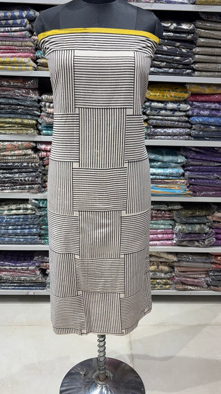 Premium Cotton Handblock Suit fabric with Chiffon Dupatta