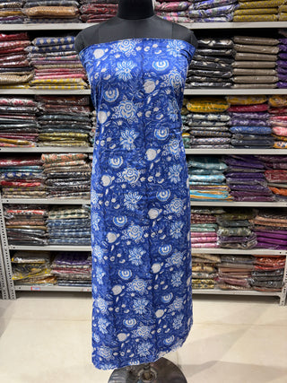 Premium Cotton Block Print Office Wear Suit fabric with Kota Doria Dupatta (44 inch width) and Heavy Bottom