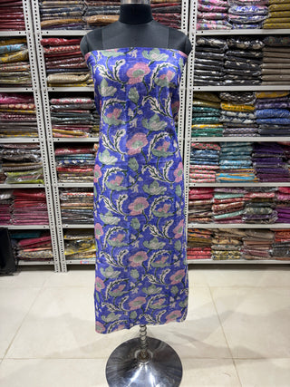Handblock Chanderi Suit Material with Chanderi Dupatta(Lining Included)