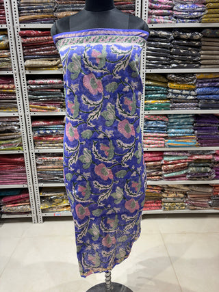 Handblock Chanderi Suit Material with Chanderi Dupatta(Lining Included)