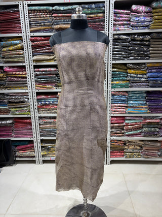 Handblock Chanderi Suit Material with Chanderi Dupatta(Lining Included)