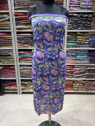 Handblock Chanderi Suit Material with Chanderi Dupatta(Lining Included)