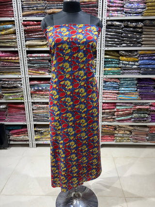 Cotton Handblock Office Wear Suit fabric with Kota Doria Dupatta (Suit Fabric #2321)