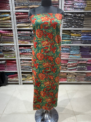 Cotton Handblock Office Wear Suit fabric with Kota Doria Dupatta (Suit Fabric #2323)