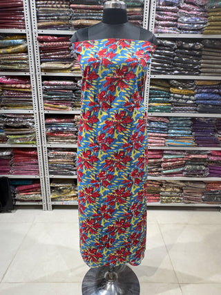 Cotton Handblock Office Wear Suit fabric with Kota Doria Dupatta (Suit Fabric #2324)
