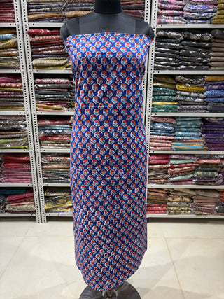 Cotton Handblock Office Wear Suit fabric with Kota Doria Dupatta (Suit Fabric #2326)