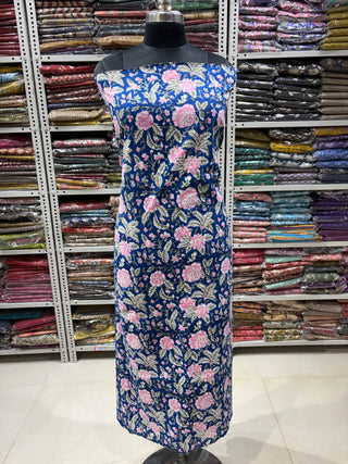 Handblock Cotton Office Wear Top Bottom and Dupatta Combo (Suit Fabric #2327)