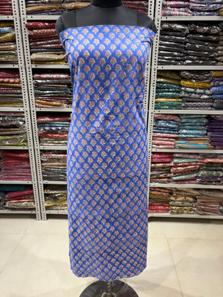 Cotton Handblock Office Wear Suit fabric with Kota Doria Dupatta (Suit Fabric #2328)