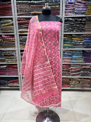 Handblock Cotton Office Wear Top Dupatta Combo