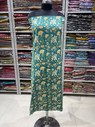 Cotton Handblock Office Wear Suit fabric with Kota Doria Dupatta (Suit Fabric #2339)
