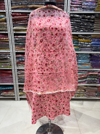 Handblock Cotton Office Wear Suit fabric with Kota doria Dupatta (Suit Fabric #2340)
