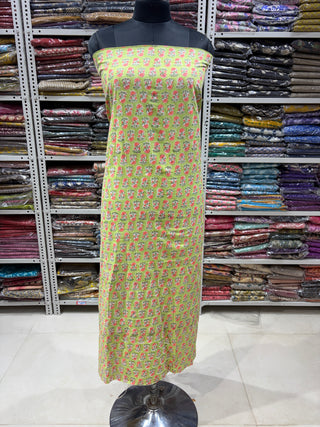 Handblock Cotton Office Wear Suit fabric with Kota doria Dupatta
