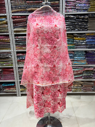 Cotton Handblock Office Wear Suit fabric with Kota Doria Dupatta (Suit Fabric #2342)