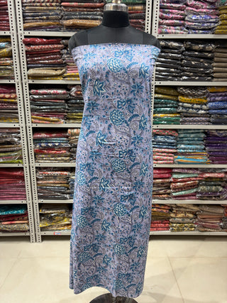 Cotton Handblock Office Wear Suit fabric with Kota Doria Dupatta (Suit Fabric #2349)