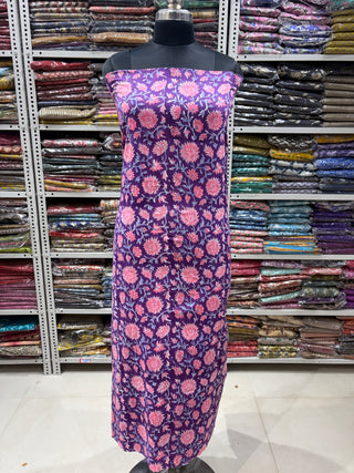 Handblock Cotton Office Wear Suit fabric with Kota Doria Dupatta (Suit Fabric #2350)