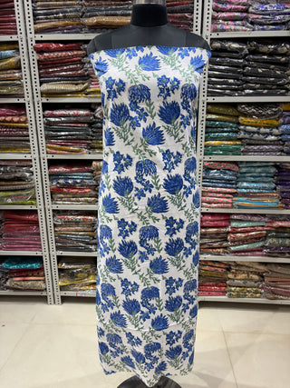 Cotton Handblock Office Wear Suit fabric with Kota Doria Dupatta