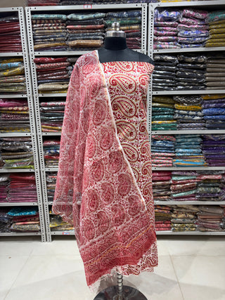 Handblock Cotton Office Wear Top Dupatta Combo