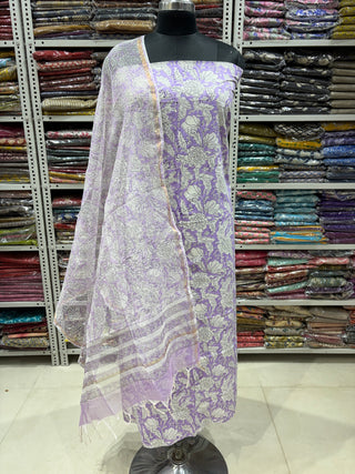 Handblock Cotton Office Wear Top Dupatta Combo