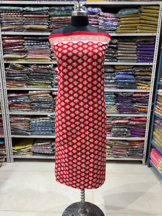 Cotton Handblock Office Wear Suit fabric with Kota Doria Dupatta
